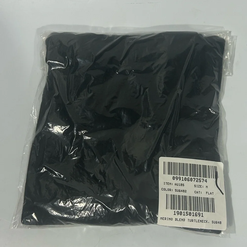 NEW J.Crew Factory Machine-washable merino wool-blend turtleneck Size M Black